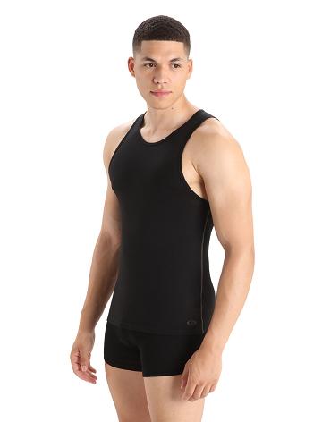 Pánské Spodní Prádlo Icebreaker Merino Anatomica Tank Top Černé | CZ 1660ZUTG